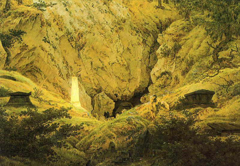 Caspar David Friedrich Old Heroes' Graves Norge oil painting art